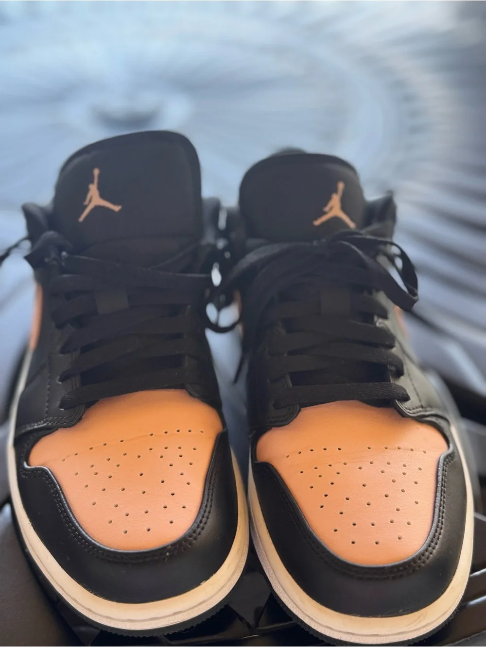 Jordan men’s Low-Top Sneakers in Peach/Black